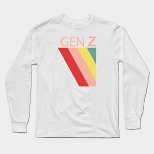 colorful cute striped pattern  generation z gen z and proud e boy e girl Long Sleeve T-Shirt